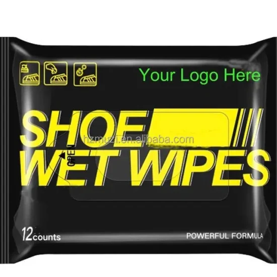 12 Count Disposable Travel Custom Sneaker Shoe Cleaning Wet Wipes
